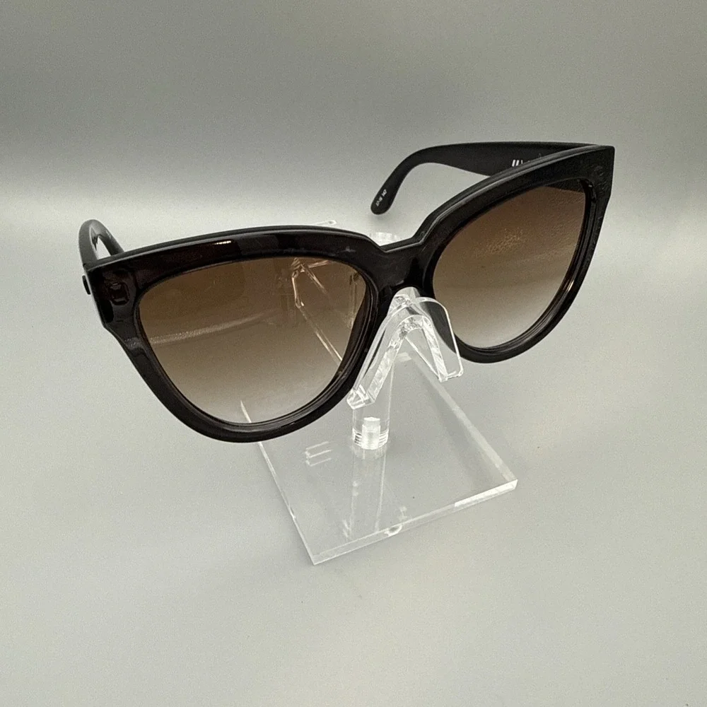 Le Specs Authentic Polarized Black Thick CatEye Sunglasses 'Liar Lair' 57-16 147